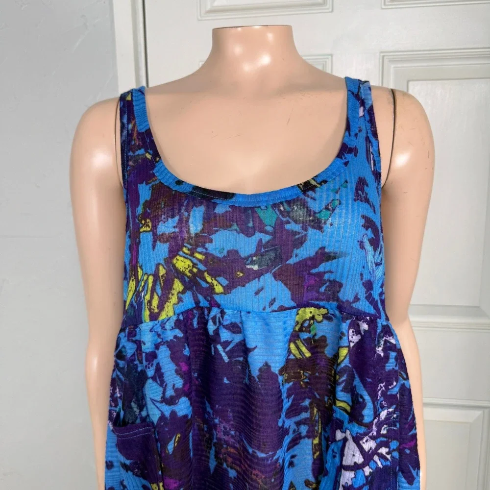 Vintage Y2K Free People Shirt XS Cotton Tank Top Babydoll Ribbed Scoop neck N20
